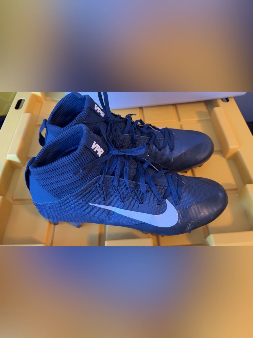 Nike Blue High-Top Athletic Cleats with White Swoosh 11.5
